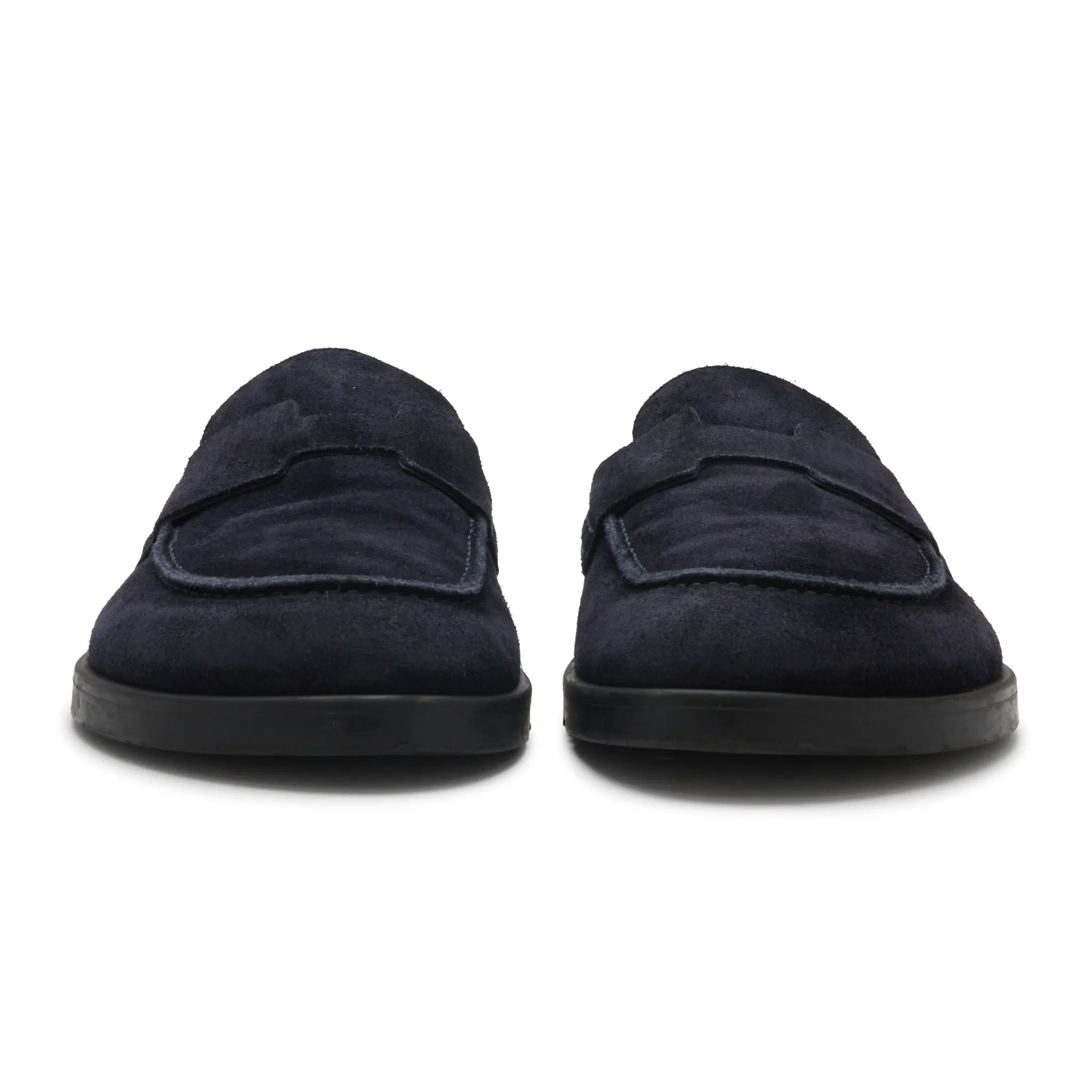 Front View of Preloved - Hermes Paris Go Ocean Blue Mules H231745ZHV9